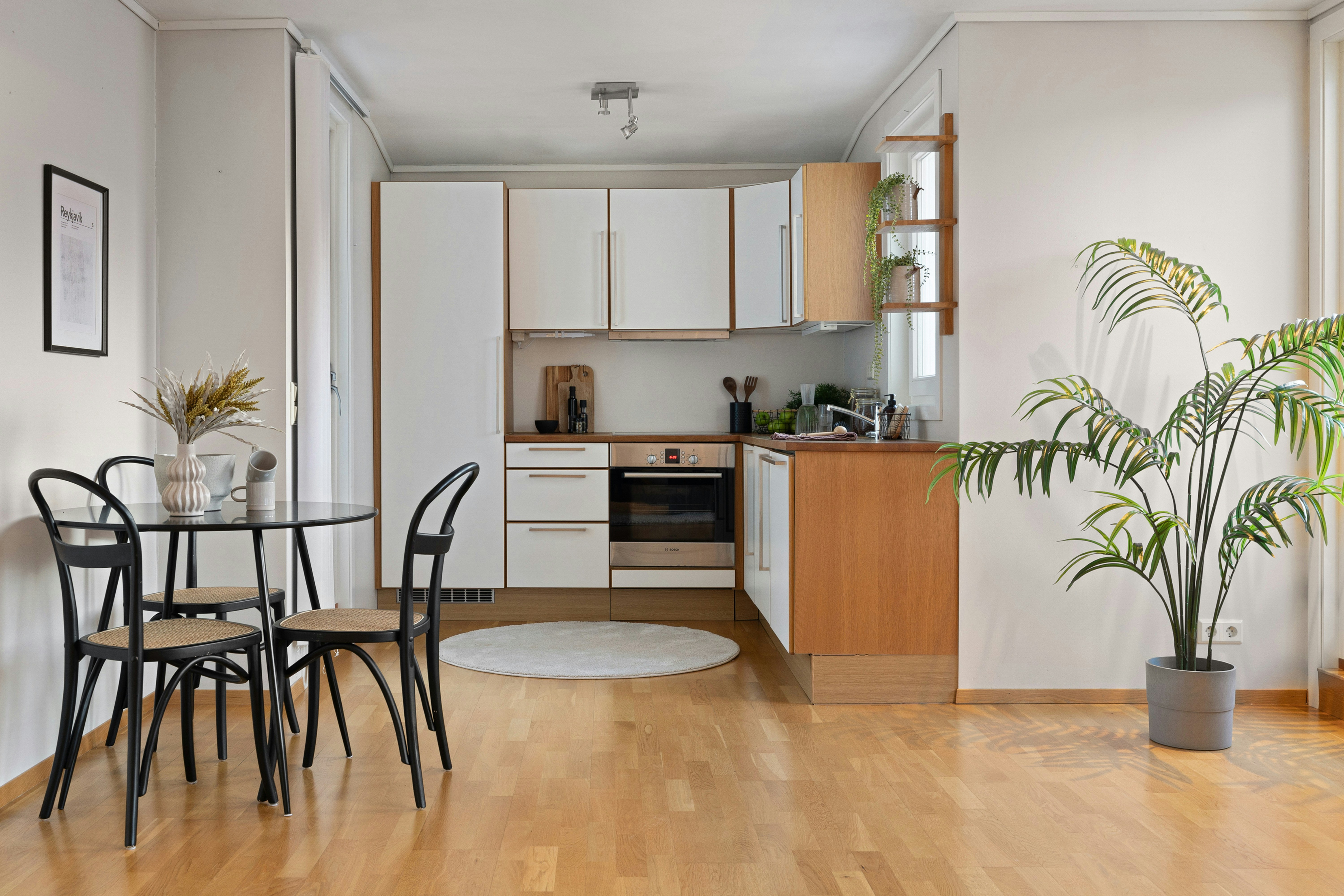 Clean vacation rental living room ready for guests