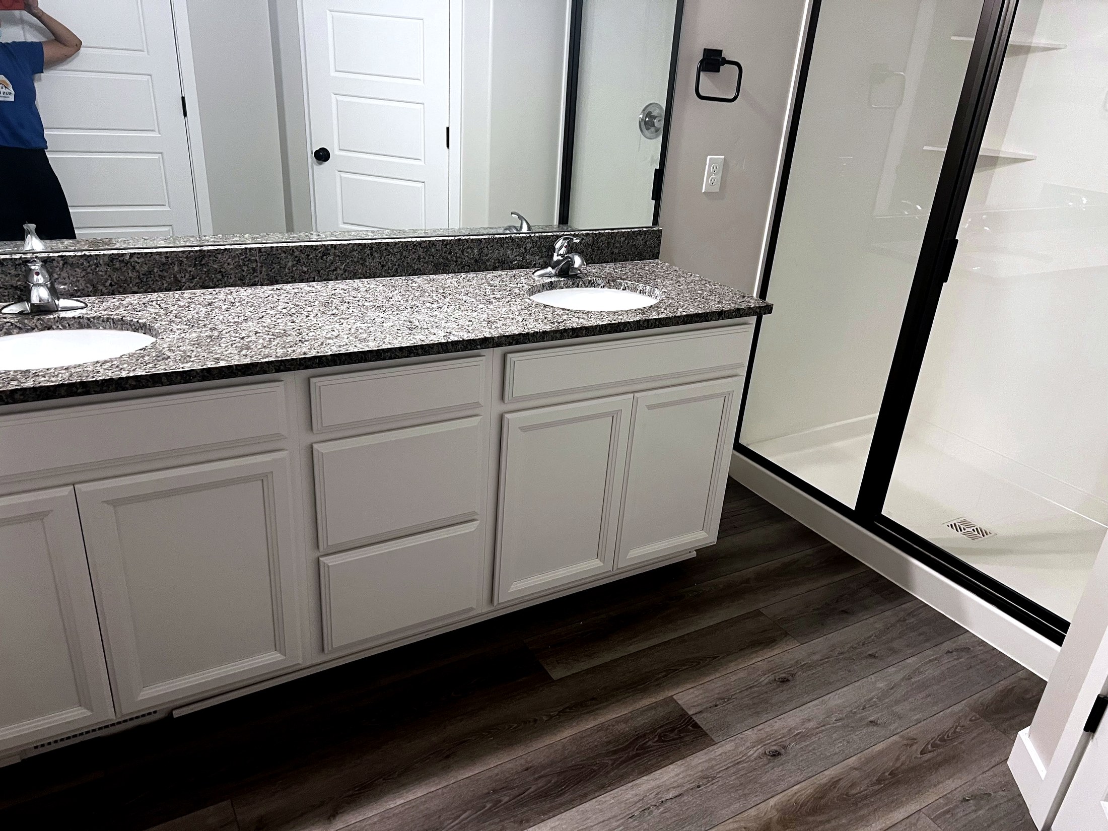 Bathroom vanity and shower cleaned for an eastern Summit County home