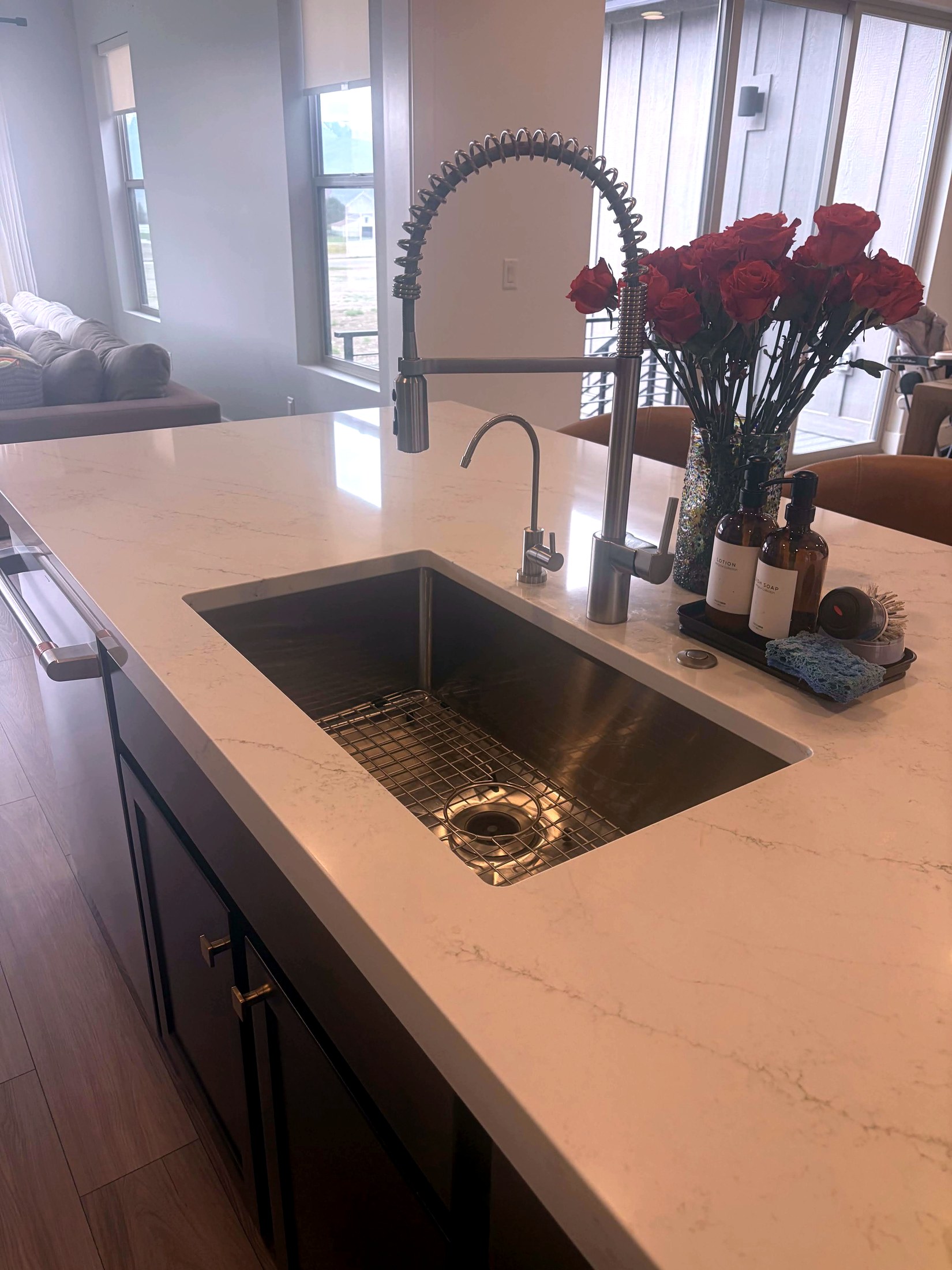 Kitchen sink detailed during a post-ski-season Park City rental deep clean