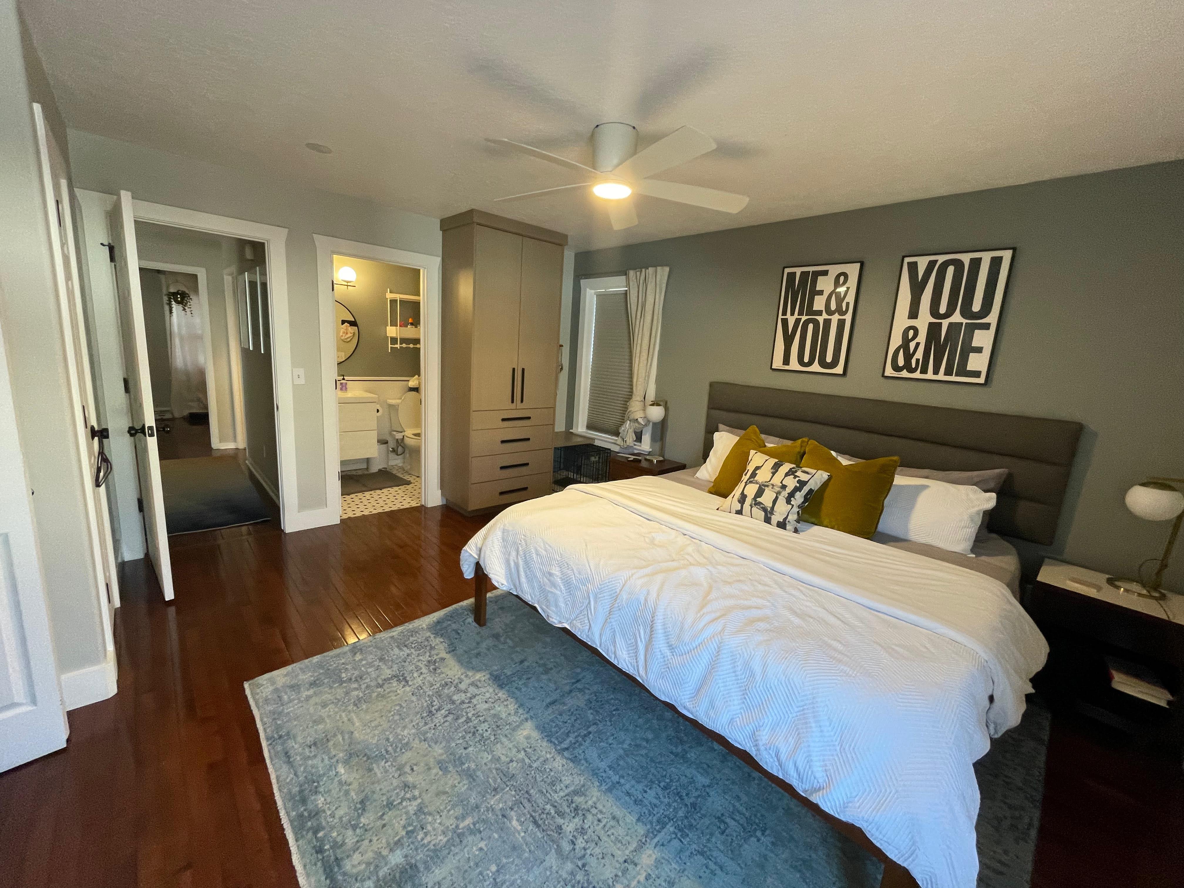 Bedroom prepared for Airbnb and VRBO turnover cleaning